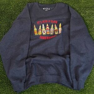 Vintage Y2K Big Dogs Sweater Adult XL Gray Embroidered Spell Out Assorted Beers
